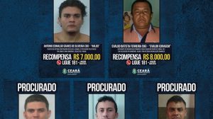 Read more about the article Recompensa sobre paradeiros dos 14 criminosos mais procurados do Ceará chega a R$ 8 mil