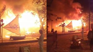 Read more about the article Forte incêndio atinge restaurante na vila de Jericoacoara nesta sexta-feira (15); veja vídeo