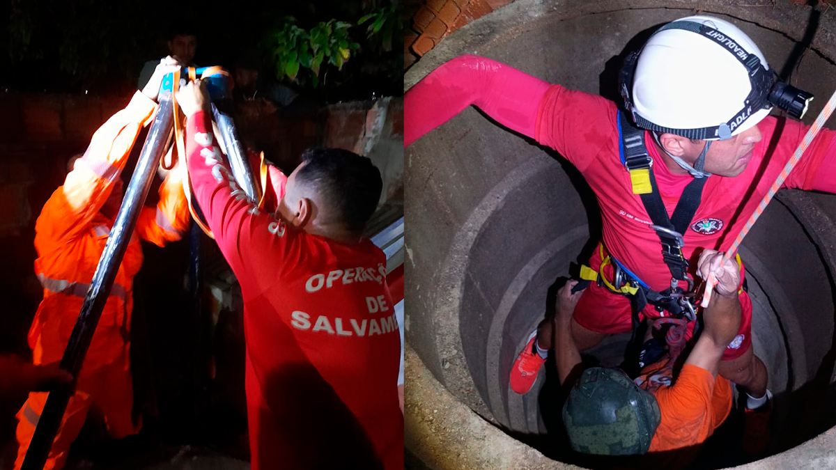 Bombeiros de Ipueiras retiram homem de poço profundo em Guaraciaba do Norte