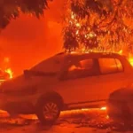 Incêndio atinge cerca de 50 veículos em pátio do Detran em Maranguape